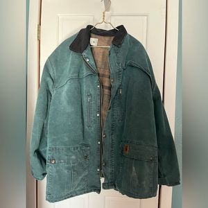 Vintage 1999 Carhartt - Hunter Green Canvas Blanket Lined Coat Jacket - mens 3XL